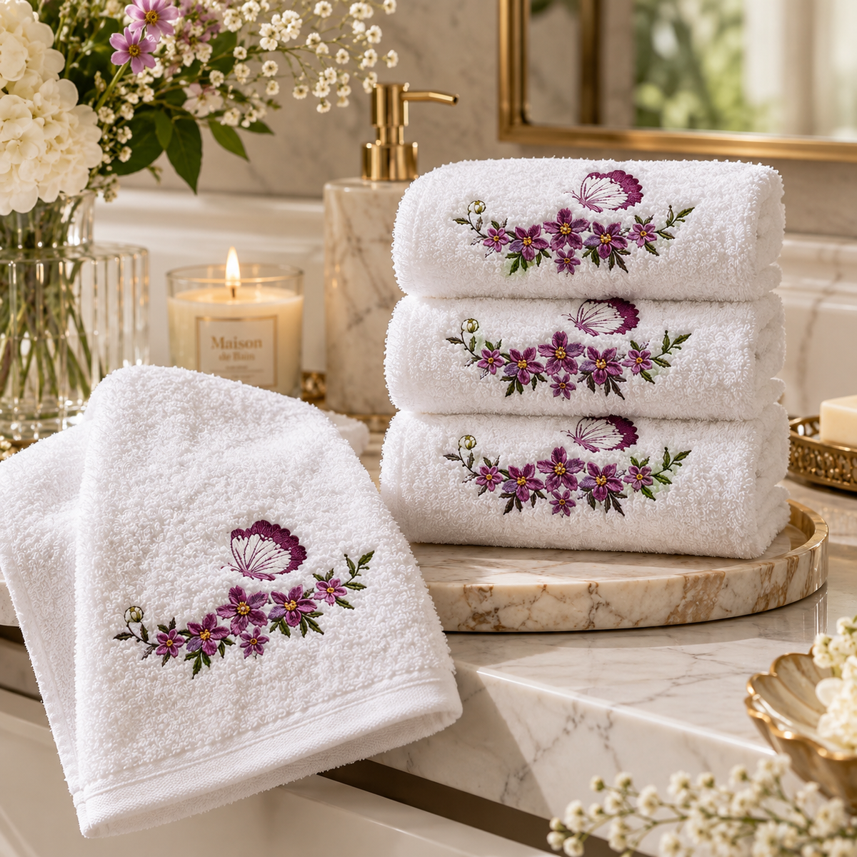 Violet Face Towels