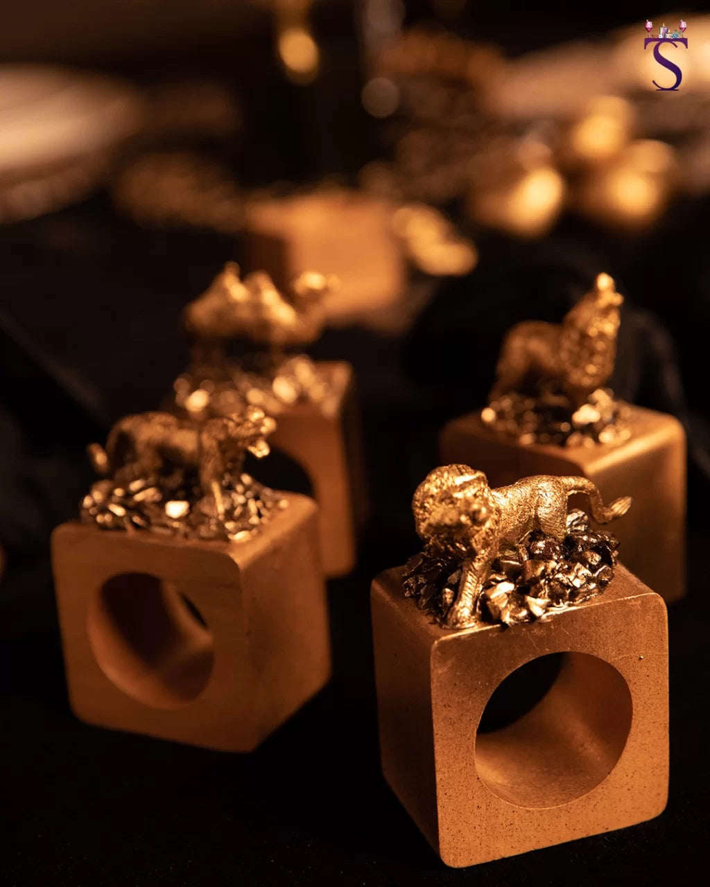 Golden Safari Napkin Rings