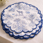 Indigo Safari Toile Linen Napkins