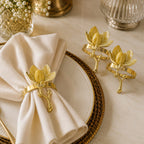 Golden Magnolia Bloom Napkin Ring