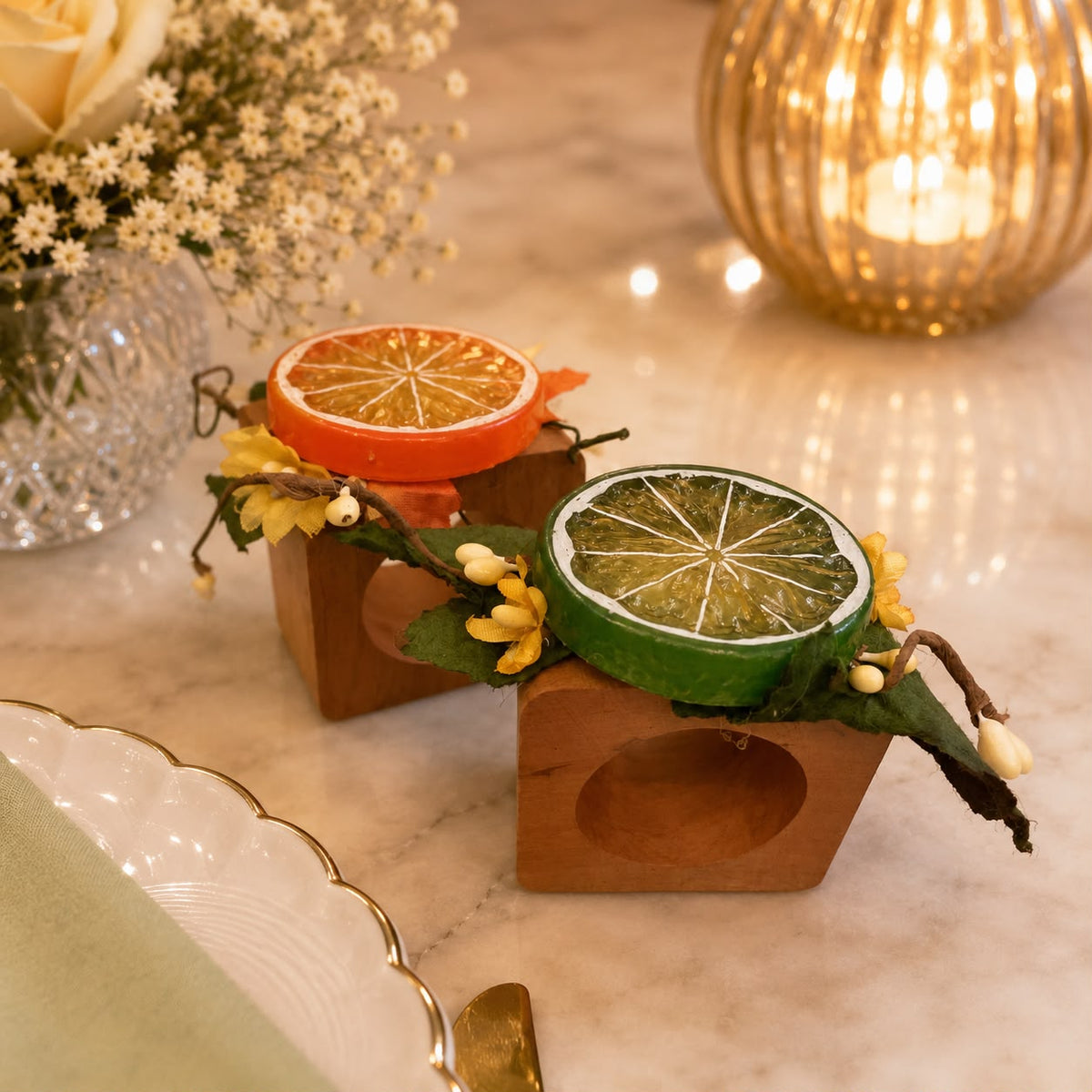Citrus Blossom Trio Napkin Ring