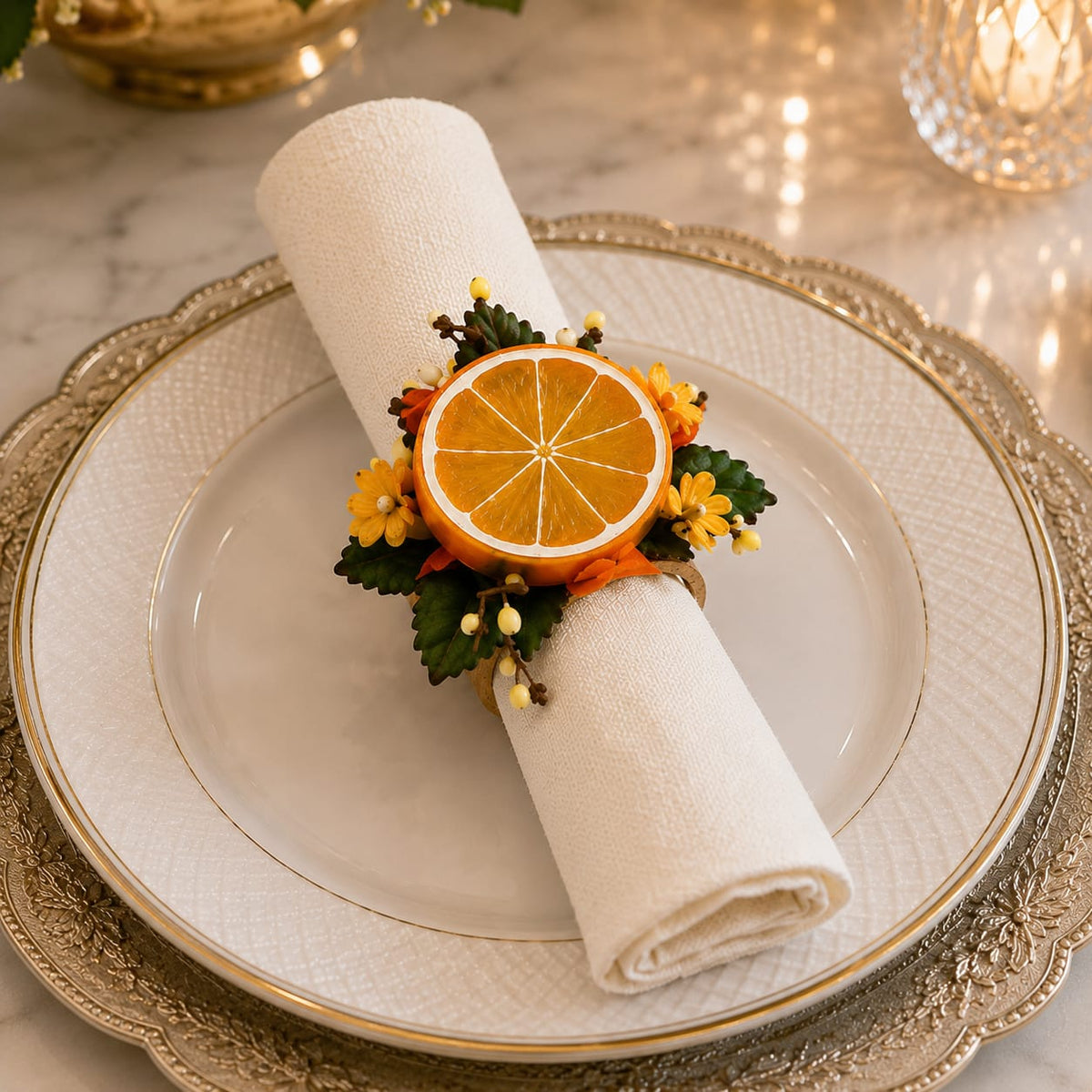 Citrus Blossom Trio Napkin Ring
