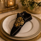 Noir Imperial Napkin & Napkin Ring Set of 6