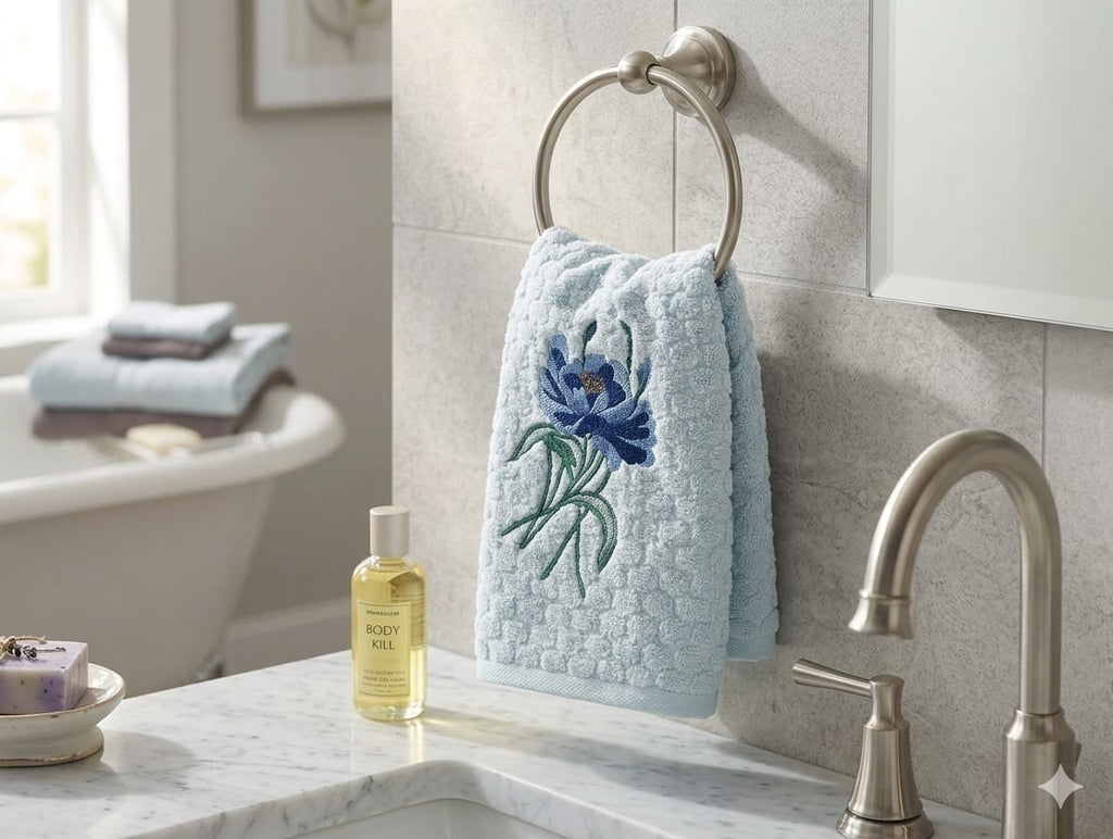 Azure Blossom Towel