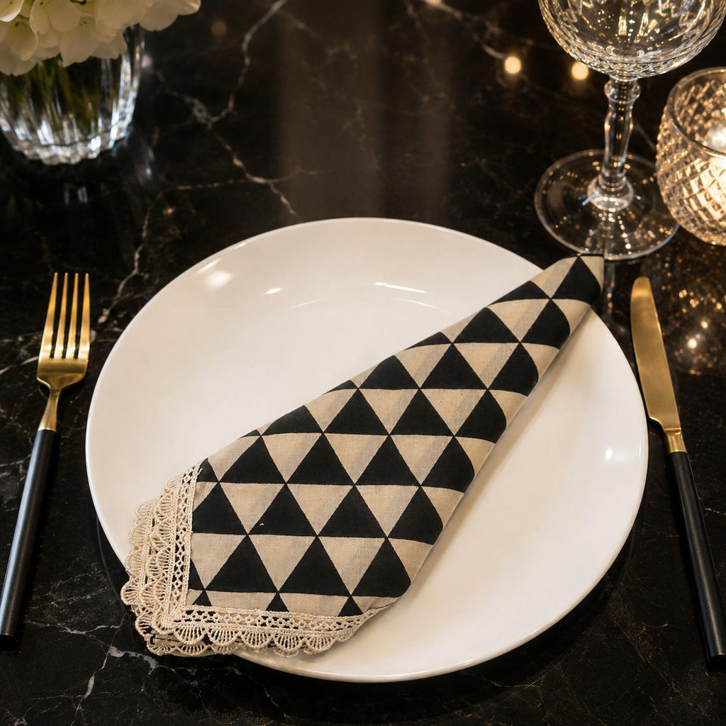 Noir Geometry Napkin