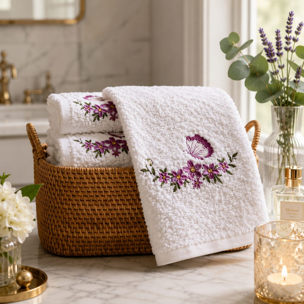 Violet Face Towels