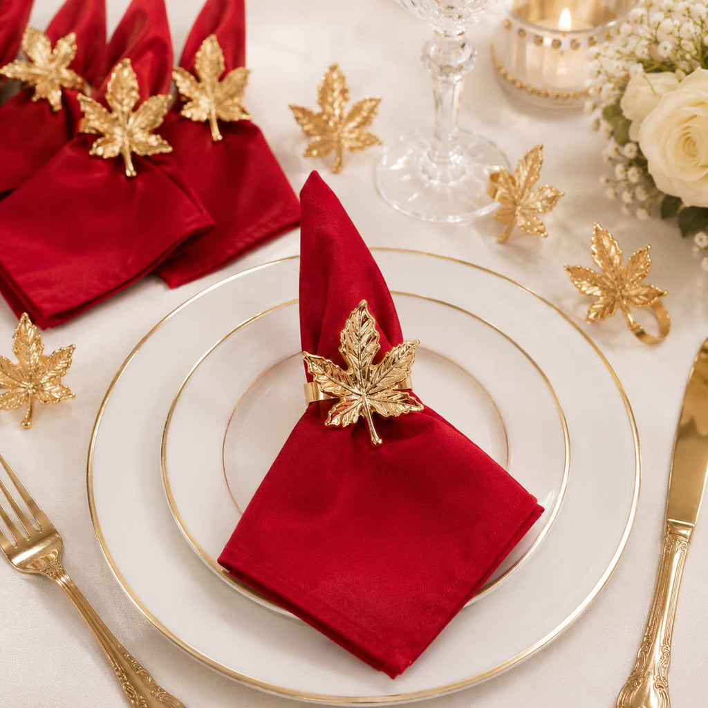 Golden Leaf Napkin Rings