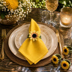 Golden Bloom Sunflower Napkin Rings