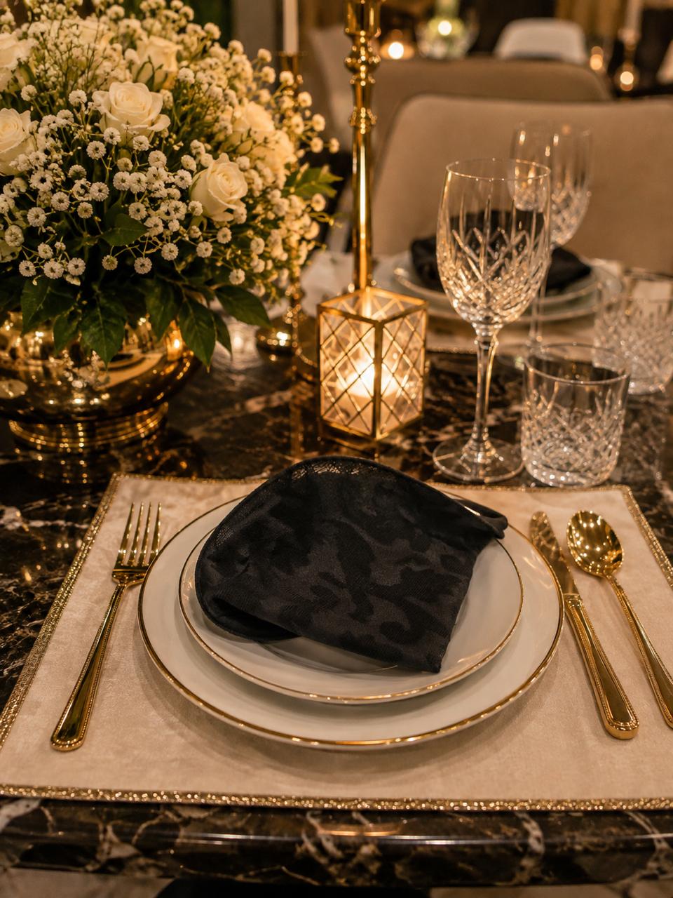 Noir Luxe Satin Napkin
