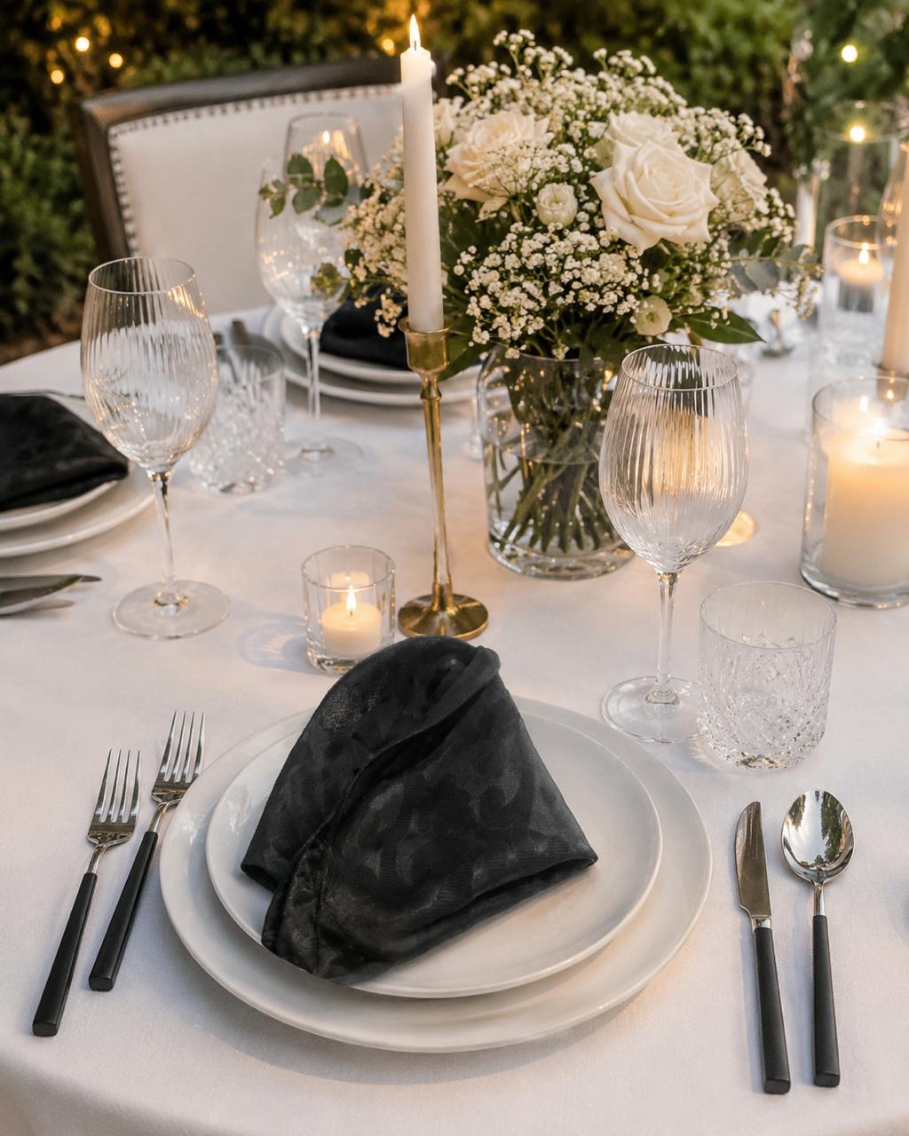 Noir Luxe Satin Napkin